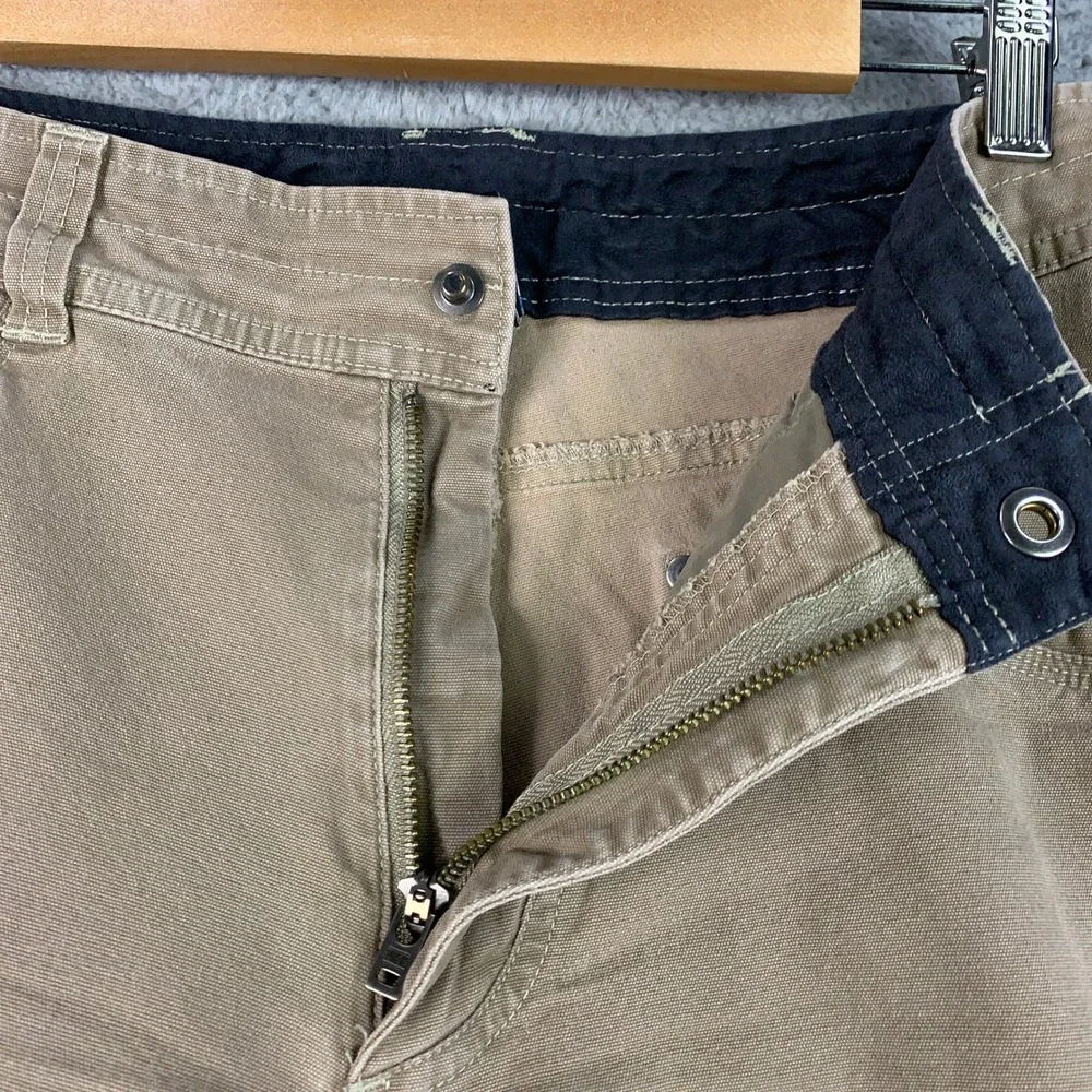 Kuhl Kanvus Jean Men's 34x32 Khaki Tan Outdoor Hiking Canvas Stretch Work Pants